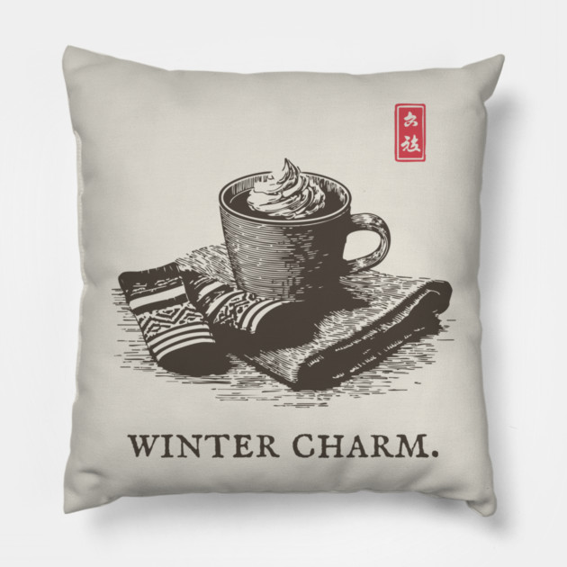 Winter Charm Hot Chocolate Pillow by TuncGK