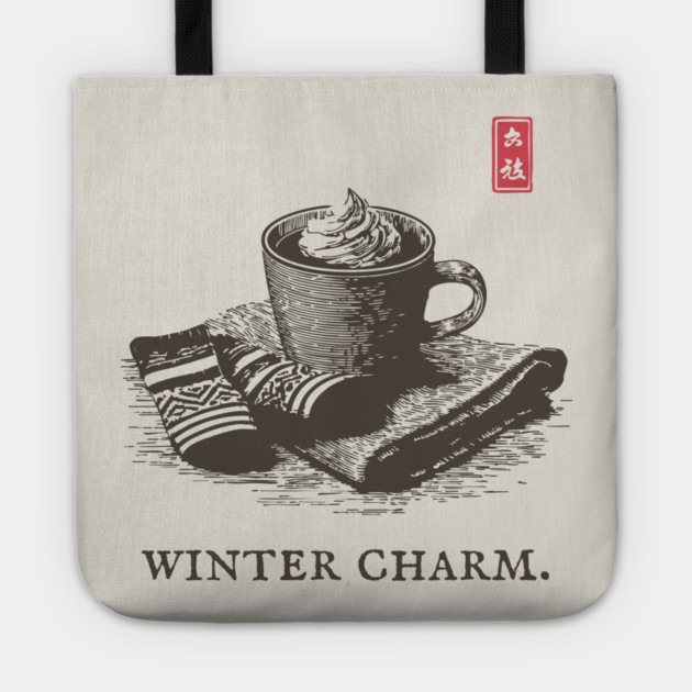 Winter Charm Hot Chocolate Tote by TuncGK
