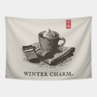 Winter Charm Hot Chocolate Tapestry