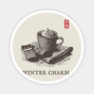 Winter Charm Hot Chocolate Magnet