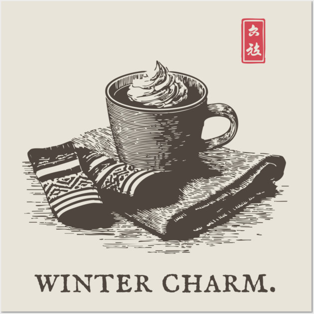Winter Charm Hot Chocolate Wall Art by TuncGK