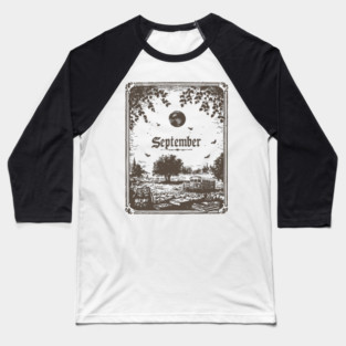 Vintage September Harvest Landscape Baseball T-Shirt