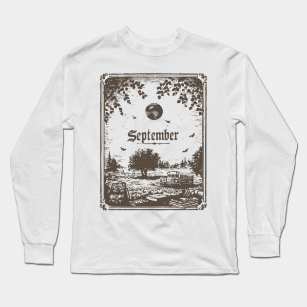 Vintage September Harvest Landscape Long Sleeve T-Shirt by TuncGK