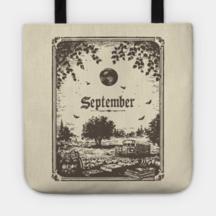 Vintage September Harvest Landscape Tote