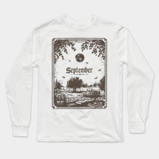 Vintage September Harvest Landscape Long Sleeve T-Shirt