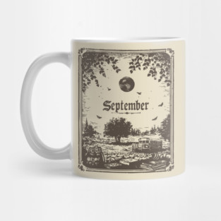Vintage September Harvest Landscape Mug