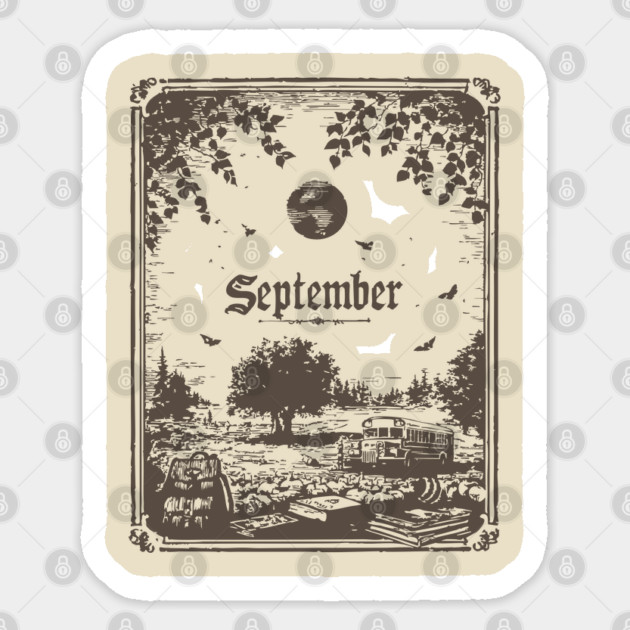 Vintage September Harvest Landscape Sticker by TuncGK