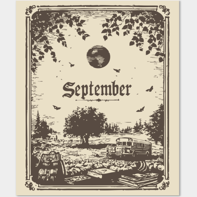Vintage September Harvest Landscape Wall Art by TuncGK