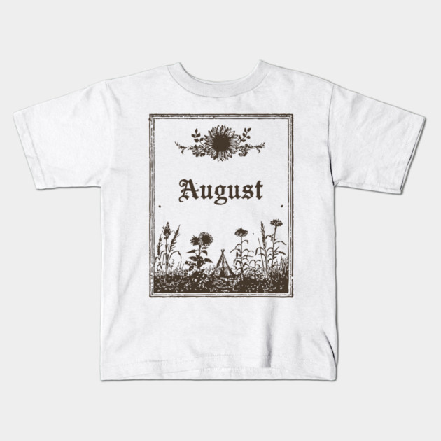 Minimalist August Wildflowers Kids T-Shirt by TuncGK
