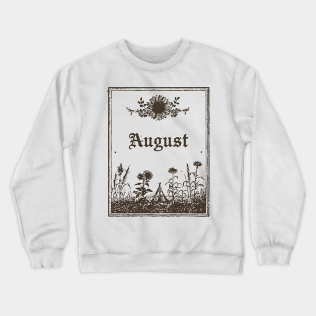 Minimalist August Wildflowers Crewneck Sweatshirt by TuncGK