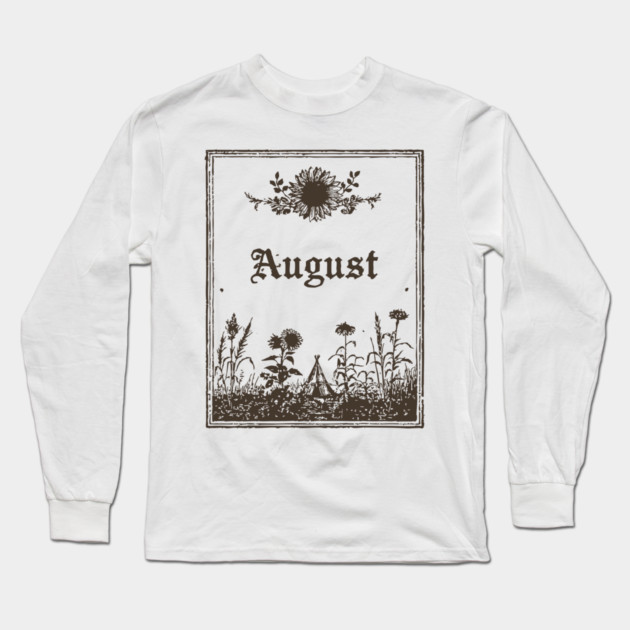 Minimalist August Wildflowers Long Sleeve T-Shirt by TuncGK