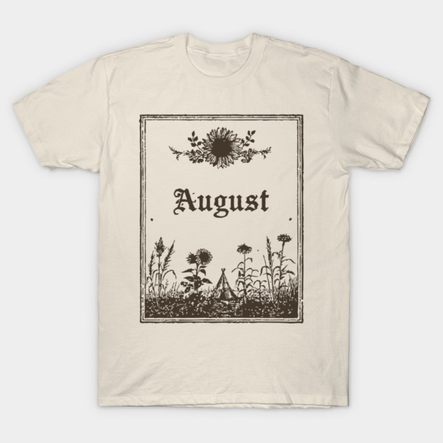 Minimalist August Wildflowers T-Shirt by TuncGK