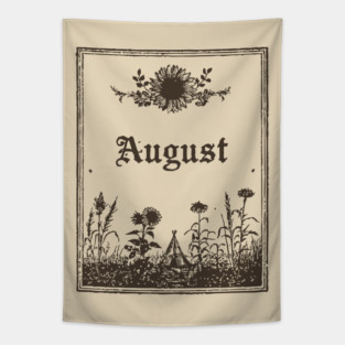 Minimalist August Wildflowers Tapestry