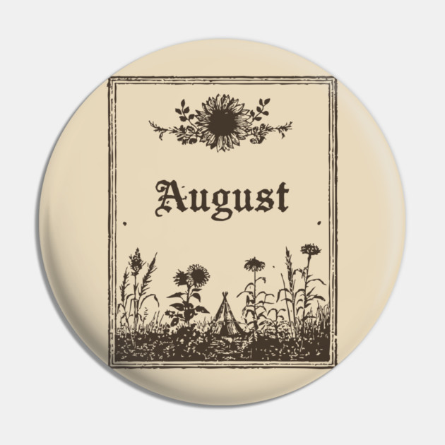 Minimalist August Wildflowers Pin by TuncGK
