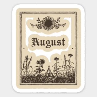 Minimalist August Wildflowers Sticker