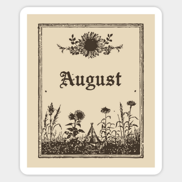 Minimalist August Wildflowers Magnet by TuncGK