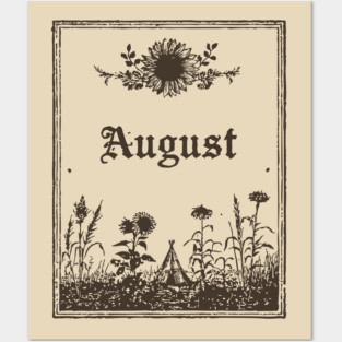 Minimalist August Wildflowers Posters and Art