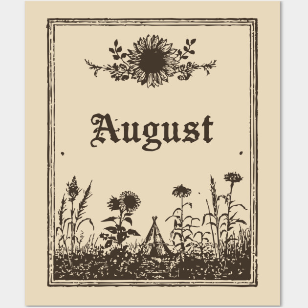 Minimalist August Wildflowers Wall Art by TuncGK