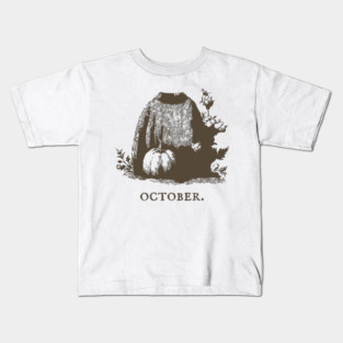 Cozy October Sweater Weather and Pumpkin Patch Aesthetic Kids T-Shirt