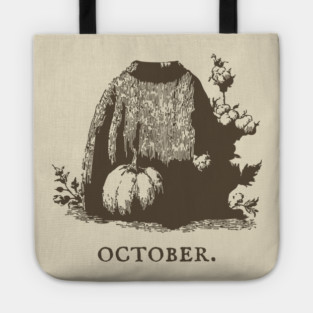 Cozy October Sweater Weather and Pumpkin Patch Aesthetic Tote