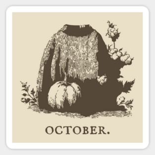 Cozy October Sweater Weather and Pumpkin Patch Aesthetic Sticker
