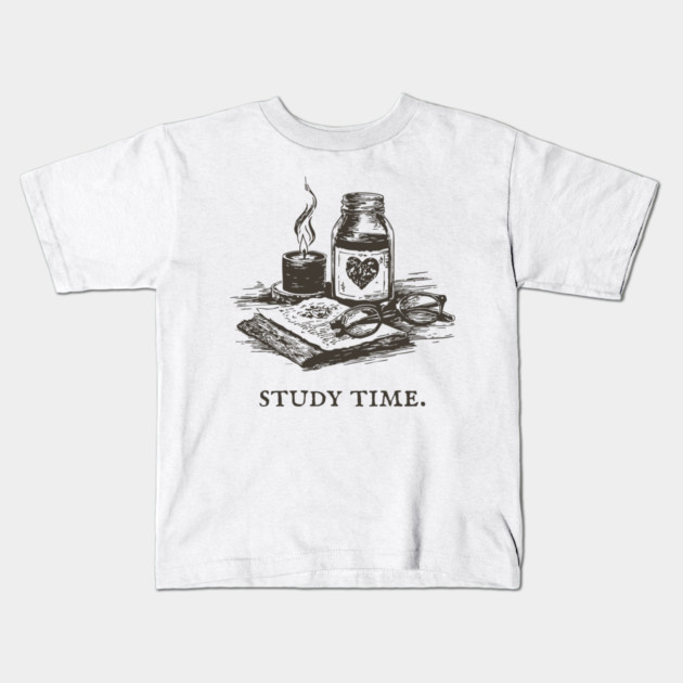Dark Academia Apothecary Still Life for a Late Night Study Session Kids T-Shirt by TuncGK