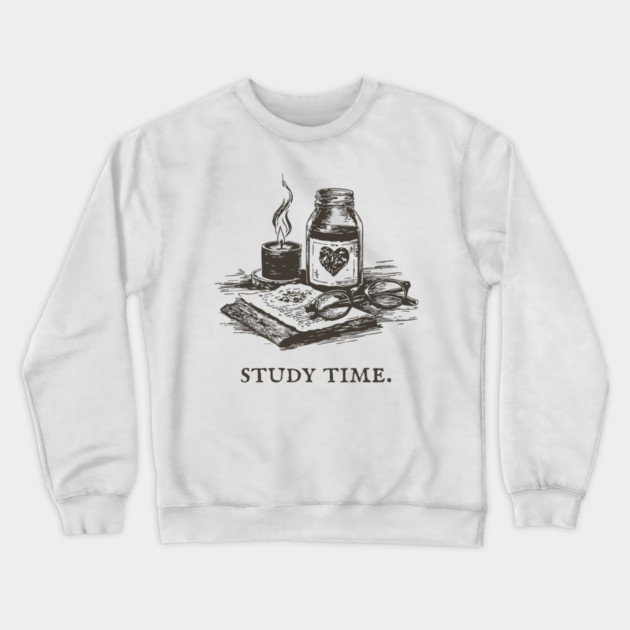 Dark Academia Apothecary Still Life for a Late Night Study Session Crewneck Sweatshirt by TuncGK