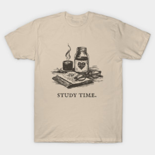 Dark Academia Apothecary Still Life for a Late Night Study Session T-Shirt