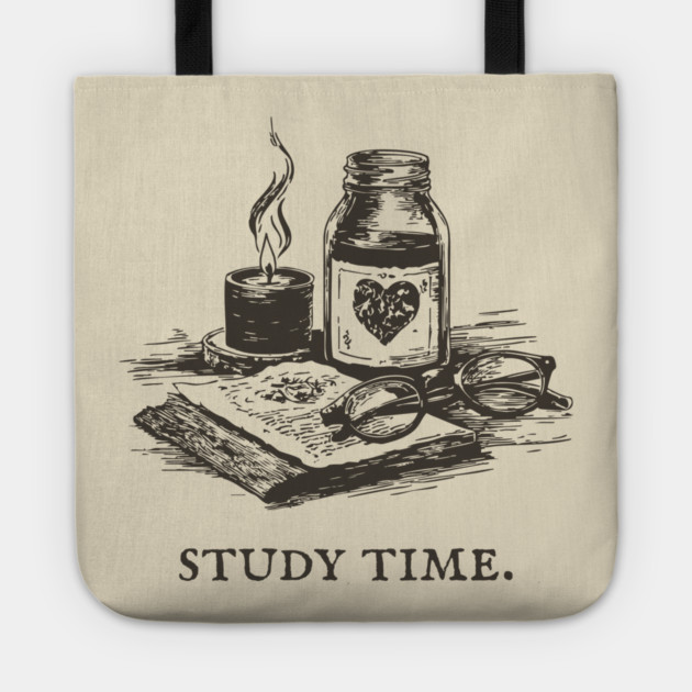 Dark Academia Apothecary Still Life for a Late Night Study Session Tote by TuncGK