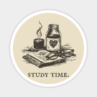 Dark Academia Apothecary Still Life for a Late Night Study Session Magnet