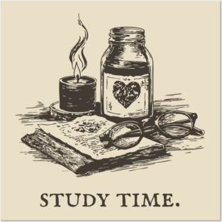 Dark Academia Apothecary Still Life for a Late Night Study Session Posters and Art