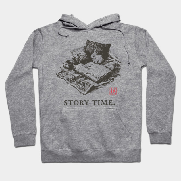 Whimsical Story Time with a Bunny Reading Hoodie by TuncGK