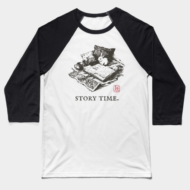 Whimsical Story Time with a Bunny Reading Baseball T-Shirt by TuncGK