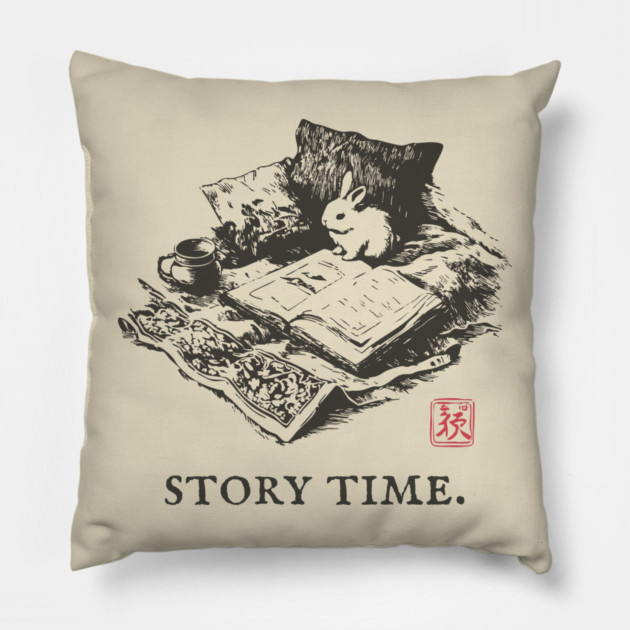Whimsical Story Time with a Bunny Reading Pillow by TuncGK