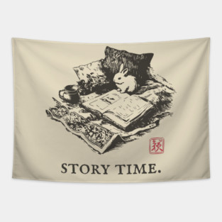 Whimsical Story Time with a Bunny Reading Tapestry