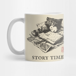 Whimsical Story Time with a Bunny Reading Mug