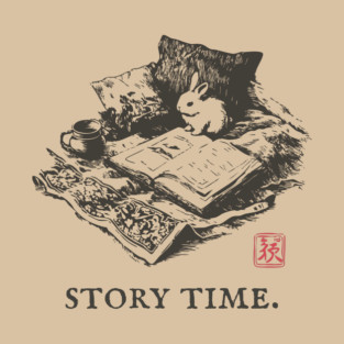 Whimsical Story Time with a Bunny Reading T-Shirt
