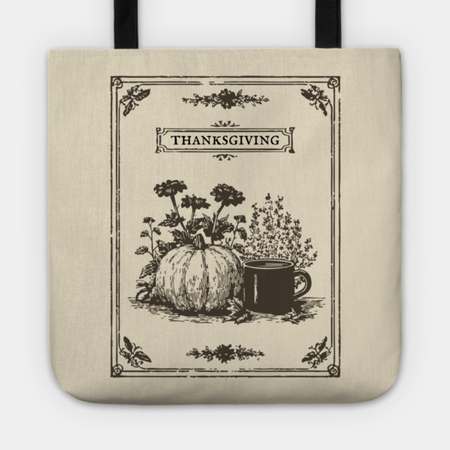 Vintage Botanical Thanksgiving Harvest Still Life Tote by TuncGK
