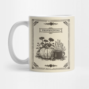 Vintage Botanical Thanksgiving Harvest Still Life Mug