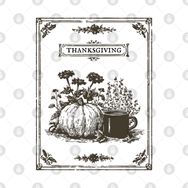 Vintage Botanical Thanksgiving Harvest Still Life by TuncGK