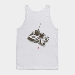 Candlelit Evening of Knitting and Crafting Still Life Tank Top