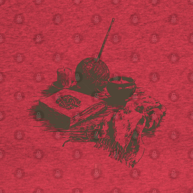 Candlelit Evening of Knitting and Crafting Still Life by TuncGK