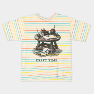 The Alchemist's Crafting Table Arcane Illustration Kids T-Shirt