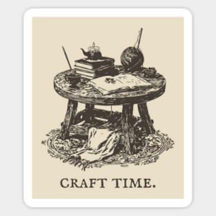 The Alchemist's Crafting Table Arcane Illustration Magnet
