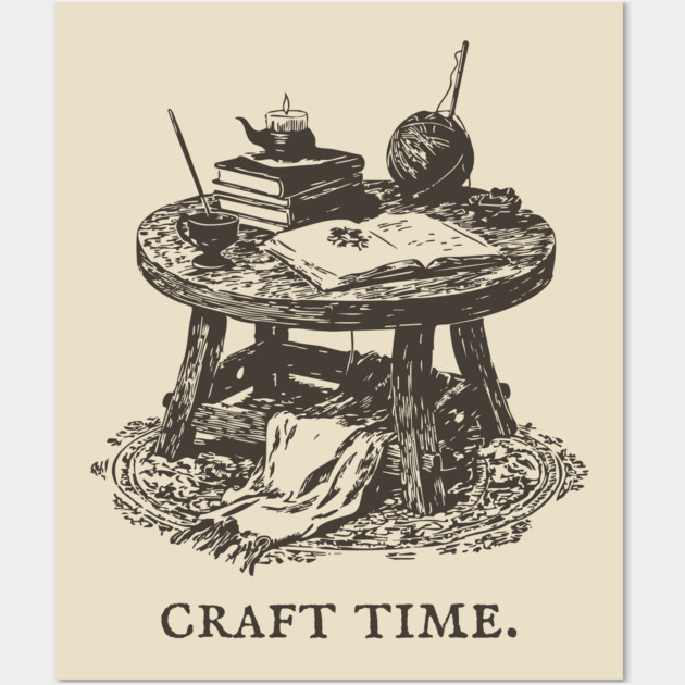 The Alchemist's Crafting Table Arcane Illustration Wall Art by TuncGK