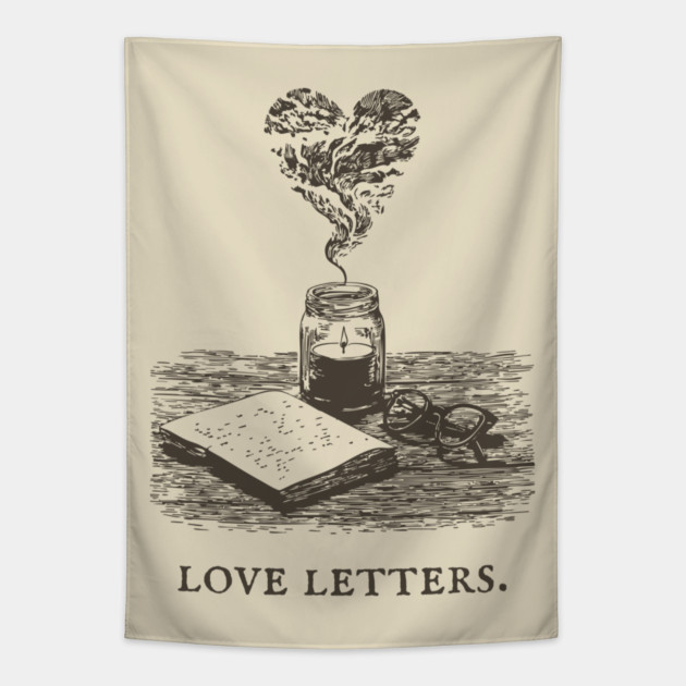 Romantic Academia and the Art of Writing Love Letters Tapestry by TuncGK