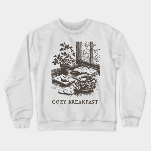 Cozy Breakfast on a Rainy Window Morning Crewneck Sweatshirt by TuncGK