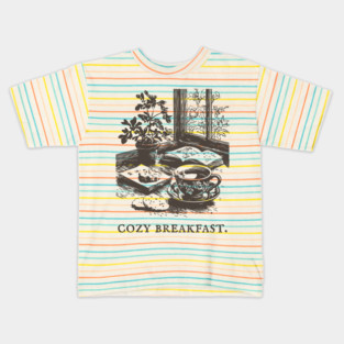Cozy Breakfast on a Rainy Window Morning Kids T-Shirt