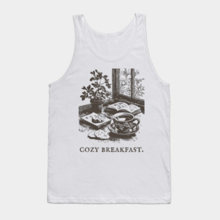 Cozy Breakfast on a Rainy Window Morning Tank Top