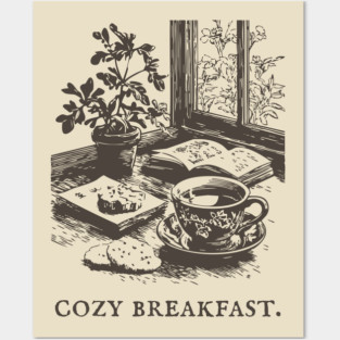 Cozy Breakfast on a Rainy Window Morning Posters and Art